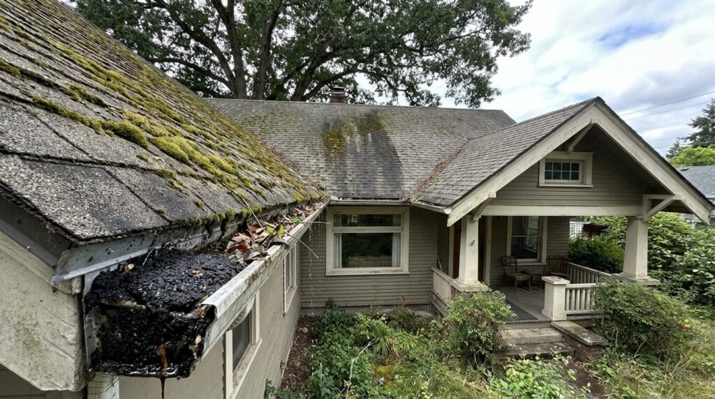Moss, algae, or lichen growth
Granules gutters